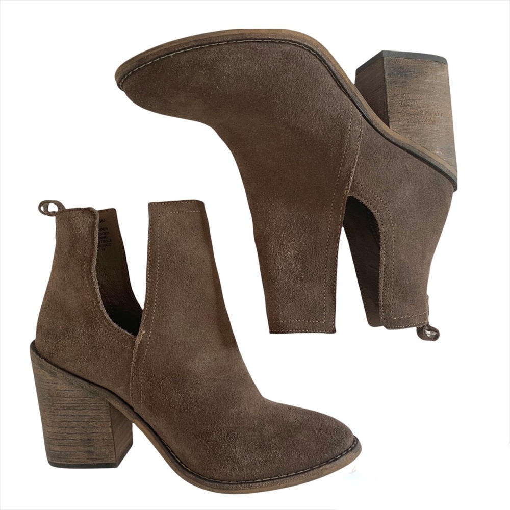 Steve Madden Selene Brown Leather Suede Ankle Boots Size 8.5